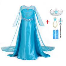 Новое платье Эльзы костюм принцессы Анны и Эльзы для девочек Карнавальный костюм Эльзы на Хэллоуин платье с длинными рукавами для детей Fantasia Vestidos 2024 - купить недорого