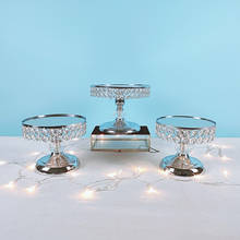 1pcs Crystal Metal Cake Stand Set Birthday Party Macaron Cupcake Rack Stand For Wedding Gold 2024 - buy cheap