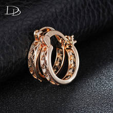 Hollow  design hoop earrings for women rose gold color earrings made with austrian crystal boucle d'oreille femme DDe029 2024 - buy cheap