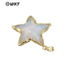 Pingente forma de estrela pedra natural WT-P1569 mais vendido com pingente de joia banhado a ouro cor branca para colar 2024 - compre barato