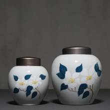 Hand Painted Camellia Sealed Tea Caddy Ceramic Jar Kung Fu Tea Storage Container Chinese Tea Caddies Box Organizer Food Canister 2024 - buy cheap