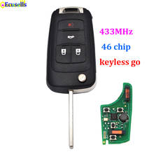 4 Buttons Keyless-go Folding Flip Remote Key for Chevrolet 433MHz with 46 Chip HU100 Blade 2024 - buy cheap