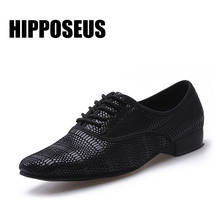 Hiposeus sapatos de dança latina homem salsa tango sapatos de dança couro moderno sapatos de dança de salão preto profissional venda quente 2024 - compre barato