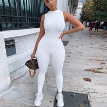 New Jumpsuits Woman 2021 Summer Clothes Elastic Hight Casual Fitness Sporty Rompers Sleeveless Zipper Activewear Skinny Outfit 2024 - buy cheap
