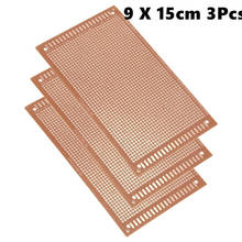 Placa de circuito impresso universal de papel, lado único de 9x15cm, para solda faça você mesmo, marrom, 3 peças 2024 - compre barato