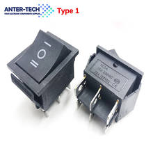 1PCS KCD4 Black Rocker Switch Power Switch ON-OFF-ON 3 Position 6 Pins The arrow is reset 16A 250VAC/ 20A 125VAC 2024 - buy cheap