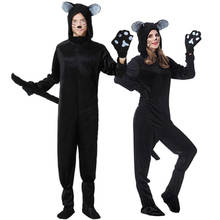 Deluxe Black Fox Costume Halloween Animal cosplay Costume Set Women Adult cos Animal Costume Jumpsuit Gloves+ Foot sleeve 2024 - buy cheap