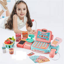 24psc/conjunto eletrônico supermercado caixa registradora kits crianças brinquedo simulado checkout contador papel fingir jogar caixa brinquedos de compras 2024 - compre barato