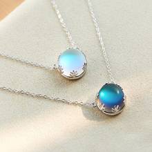 Luxury S925 Silver Necklaces Pendants For Women Fine Jewelry Ladies Moonstone Pendant Female Gift Necklace 2024 - buy cheap