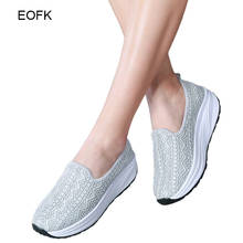EOFK Summer Women Flat Platform Lace Fabric Breathable Comfortable Soft Slip-on Swing Casual Shoes Zapatos Mujer 2024 - buy cheap