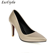 ESRFIYFE 2021 New Fashion Autumn Big Size Thin High Heels Women Pumps Slip on Glod Sliver Sexy Ladies Wedding Shoes Party Shoes 2024 - buy cheap