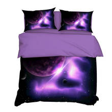 YuXiu 3D Printed Purple Planet Duvet Covers 3Pcs Set Bedding Sets Bed Linens Cover Pillowcase King Queen Full Full Home Texitle 2024 - buy cheap