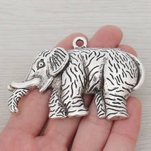 3 x Large Elephant Charms Pendants for Necklace Jewelry Making Findings 80x52mm 2024 - buy cheap