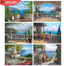 HUACAN 5d Diamond Painting Seaside House DIY Diamond Mosaic Cross Stitch Landscape Msoaic Rhinestones Pictures Home Decor 2024 - buy cheap