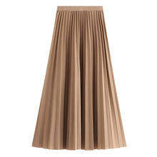 Faldas Mujer Moda 2021 High Waist Women Skirt Casual Midi A-Line Skirts Solid Elegant Pleated Skirt Jupe Femme Saia Streetwear 2024 - buy cheap