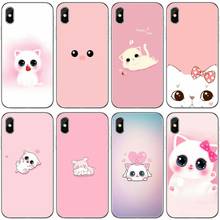 Capa de celular de silicone com design simples, capa de celular fofa de rosa gato cachorro peixe de silicone macio para iphone 6 6plus 7 8plus 5s 5c se para iphone x xs xr xs max 2024 - compre barato