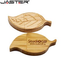 JASTER USB 2.0 Natural wood golden leaf usb flash drive de memory stick pendrive genuino pen drive 16GB 32GB 64GB 1PCS free logo 2024 - buy cheap