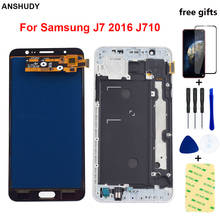 For Samsung J7 2016 Display Touch Screen Digitizer Assembly Frame For Samsung J710F LCD Display J710 J710M J710H J710FN Display 2024 - buy cheap