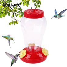 Alimentador de colibrí de plástico para exteriores, 480ML, de ave, 3 puertos de alimentación, gancho de hierro colgante para jardín, árbol, patio exterior 2024 - compra barato