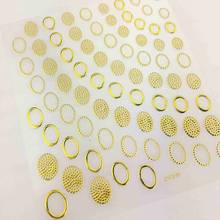 1PC Nail Art Sticker Gold Geometirc Stud Sticker Round Square Heart Star Stud Sticker DP325-348 2024 - buy cheap