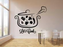 Vinil decalque da parede frase vamos cozinhar pan sopa comida cozinha adesivos mural removível decoração para casa adesivo cartazes restauran g869 2024 - compre barato