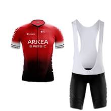 ARKEA-Conjunto de Ropa de Ciclismo para hombre, maillot de manga corta con corte láser, de secado rápido, color rojo italia, para verano 2024 - compra barato