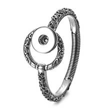 10 unids/lote Vintage jengibre abierto brazaletes de joyería anillo redondo anillo enlace con ajuste de resorte 18mm joyería y dijes con broche para mujer NN- 768*10 2024 - compra barato