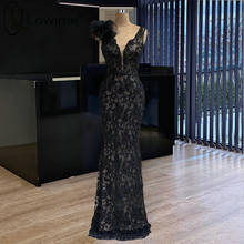 Elegant Black Mermaid Evening Dresses 2021 Floor Length Long Beading Evening Gowns Formal Female Dresses 2024 - buy cheap