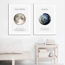 Solar System Picture Planet Earth Moon Poster Astronomy Space Wall Art Canvas Print Painting Nordic Kids Room Decoration 2024 - buy cheap