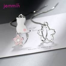 925 Sterling Silver Cute Flower Statement Earrings For Women Girls 2021 Trendy Valentines Day Gift Fashion Jewelry Wholesale 2024 - buy cheap