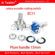  Plum handle 15mm rotary encoder coding switch / EC11 / digital potentiometer with switch 5 Pin 2024 - buy cheap