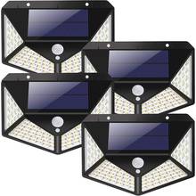 Luz Solar de pared con 3 modos, lámpara impermeable para exteriores con Sensor de movimiento PIR, 100 LED, LW015 2024 - compra barato