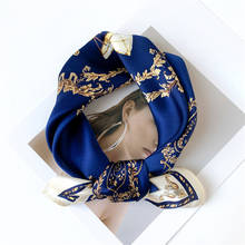 New 100% Silk Scarf Small Square Neck Wrap Female Tie Design Print Foulard Neckerchief Hairband Soft Chocker Bandana 2022 2024 - buy cheap