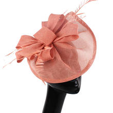 Acessórios de cabelo fascinator feminino para casamento chapéu grampo de cabelo com pena chique faixa de cabeça para mulheres festa de corrida acessórios para cabelo 2024 - compre barato