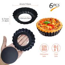 6 pcs/set Non-Stick Tart Quiche Flan Pan Molds Pie Pizza Cake Mold Removable Loose Bottom Fluted Heavy Duty  Pizza Pan Bakeware 2024 - buy cheap