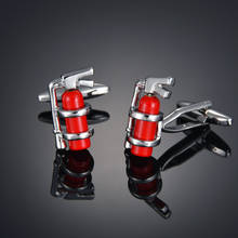 Fashion red fire extinguisher Cufflinks French long sleeve shirt with studs and Cufflinks 2024 - buy cheap