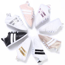 Newborn baby shoes cotton sneakers baby boys and girls striped soft bottom shoes 2024 - compre barato