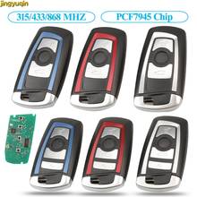 Jingyuqin 5pcs 3/4BTN Keyless Remoto da Chave Do Carro Inteligente 315/433/868MHZ PCF7945 Para BMW 3 5 7 523 528 535 550 318 320 325 328 330 2024 - compre barato