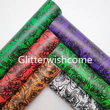 Glitterwishcome 21X29CM A4 Size Vinyl For Bows Lace Printed on Synthetic Leather Faux Leather Sheets for Bows, GM890B 2024 - buy cheap