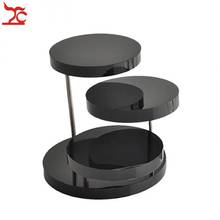 Round 3 Layer Acrylic Ring Jewelry Display Stand Rotating Necklace Earring Ring Organizer Showcase Cufflink Button Holder Rack 2024 - buy cheap