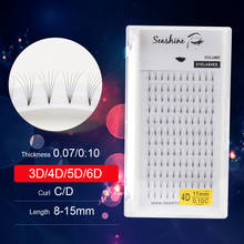 Seashine Russian Premade Volume Fans Eyelashes Extension C Curl 0.07 Thickness Short Stem Eyelashes Makeup Tools 2024 - buy cheap