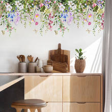 Grama floral adesivos de parede várias colagens fundo mural diy decalques à prova ddiy água cartaz da arte casa cozinha decoração do quarto 2024 - compre barato