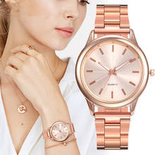 Women's Watches Wristwatches Faux Quartz Plated Classic Ladies Round Rose Gold Crystals Clock Alloy Strap 2020 Zegarek Damski@50 2024 - buy cheap
