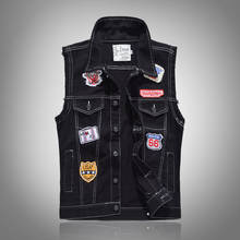 New 2020 Mens Sleeveless Jeans Jacket Men Black Denim Jeans Vest Men Cowboy Denim Vest Mens Pocket Jeans Waistcoat Oversize 5XL 2024 - buy cheap