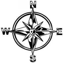 Car Stickers NSWE Tribal Compass Rose Nautical Star PVC Car Decoration Accessories Decals Creative Black/white,16cm*16cm 2024 - buy cheap