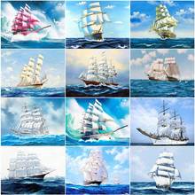 5D Diamond Embroidery Full Round Ship Diamond Painting Scenery Picture Of Rhinestones Mosaic Art Home Decoration 2024 - buy cheap