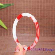 Pulseira de jade esculpida da moda vermelho branco natural jade pingente chinês joias presentes amuletos 2024 - compre barato