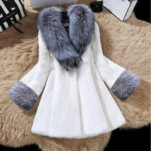 Autumn Winter fashion Womens Faux Fur Silver fox collars Imitation mink fur coat Large size ladies' long sleeve Fur collar coats 2024 - buy cheap