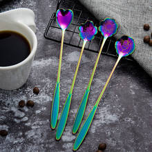 Stainless Steel Spoon Long Handle Flowers Heart Shape Ice Tea Coffee Spoon Dessert Spoon Kitchen Drink Tableware 2024 - buy cheap