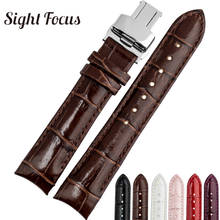 18mm Curved End Watch Band Leather for Tissot Couturier T035.207 T035.210 Strap 1853 Women Watchbands Lady Bracelet Belt Clock 2024 - buy cheap